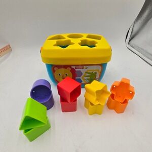 Fisher-Price‎ Babys First Blocks Shape Sorter Bucket Toy 10 Blocks Primary Color